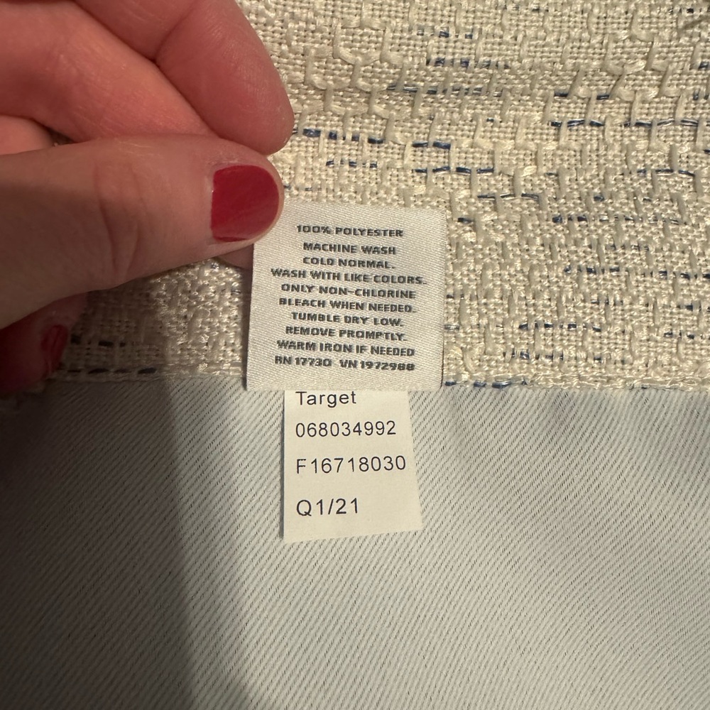 Project 62 Cream and Blue Textured 83” Blackout Curtains - Picture 5 of 6
